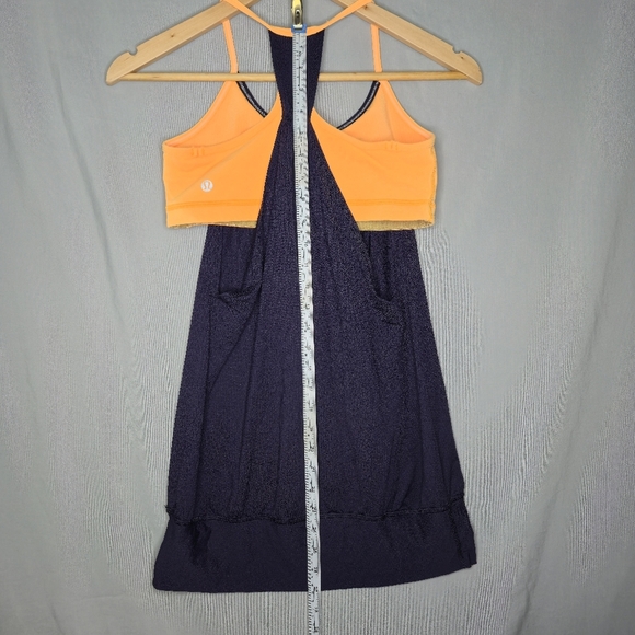 Lululemon No Limits Tank With Built In Bra Orange And Blue Size 6 - Picture 3 of 6
